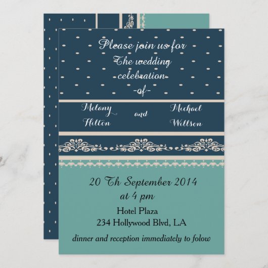 Elegant -romantisch dameskottenhuwelijk kaart (Voorkant / Achterkant)