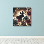 Elegant Romantisch Dansend Paar Gepersonaliseerd Canvas Afdruk (Insitu (Houten vloer))
