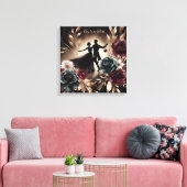 Elegant Romantisch Dansend Paar Gepersonaliseerd Canvas Afdruk (Insitu (Woonkamer))