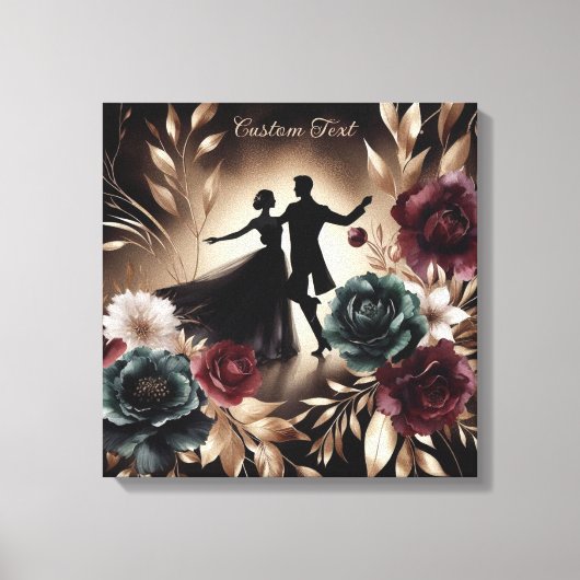 Elegant Romantisch Dansend Paar Gepersonaliseerd Canvas Afdruk (Voorkant)