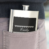 Elegant romantisch diamanthartje heupfles (Voorbeeld)