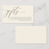 Elegant Romantisch, Een notitie over geschenken, G Informatiekaartje (Voorkant / Achterkant)