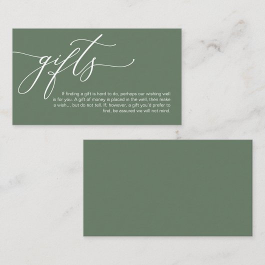 Elegant Romantisch, Een notitie over geschenken, G Informatiekaartje (Voorkant / Achterkant)