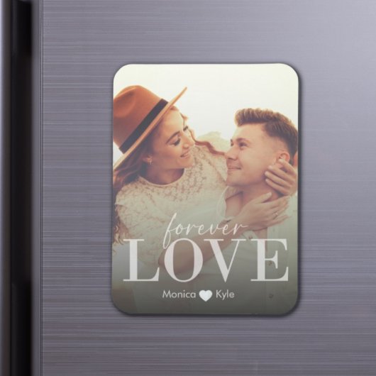 Elegant Romantisch Forever Love Custom Photo Magneet