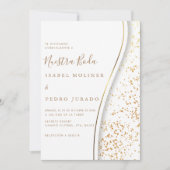 Elegant Romantisch Goud Nuestra Boda Spaans Bruilo Kaart (Voorkant)