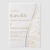 Elegant Romantisch Goud Nuestra Boda Spaans Bruilo Vellum Uitnodigingen (Voorkant)