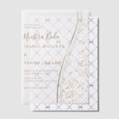 Elegant Romantisch Goud Nuestra Boda Spaans Bruilo Vellum Uitnodigingen (Offset (Uitnodiging))