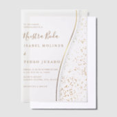 Elegant Romantisch Goud Nuestra Boda Spaans Bruilo Vellum Uitnodigingen (Offset)