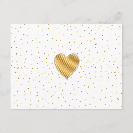 Elegant romantisch goudhart voor stippen briefkaart (Voorkant)