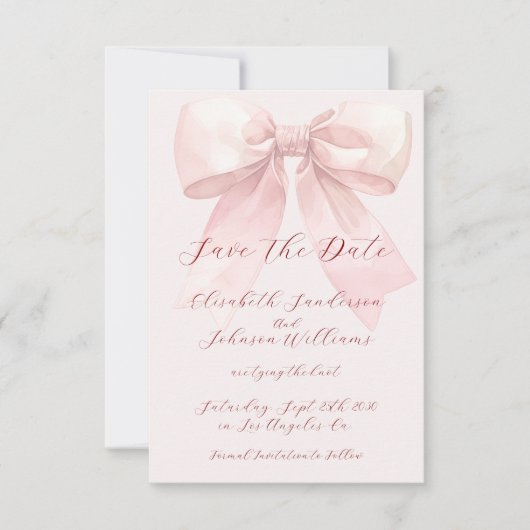 Elegant romantisch handgeschreven script boog brui save the date (Voorkant)