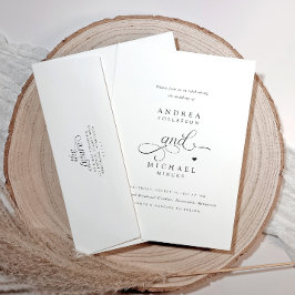 Elegant romantisch hart alles in één bruiloft kaart