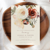 Elegant Romantisch Herfst Bloemenrood Repetitie Di Kaart