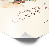 Elegant Romantisch Herfst Floral Gastenboek Sign Foto Afdruk (Hoek)