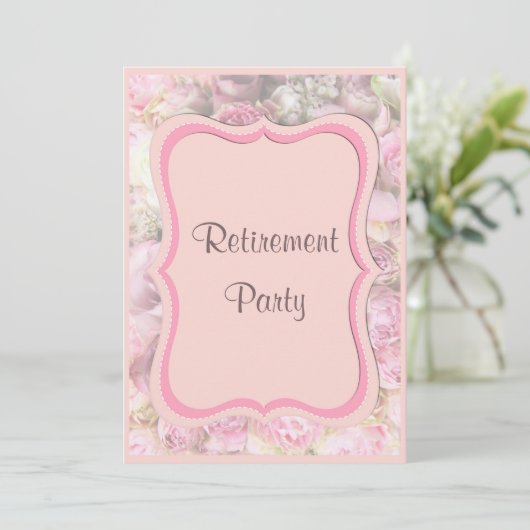 Elegant & Romantisch ingelijst boeket pensioen Kaart (Staand voorkant)