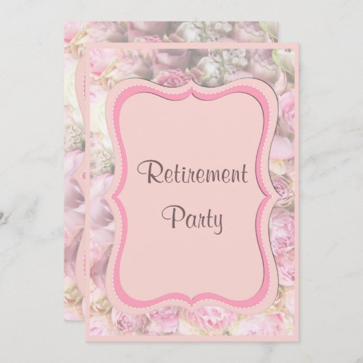 Elegant & Romantisch ingelijst boeket pensioen Kaart (Voorkant / Achterkant)