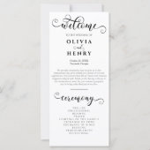 Elegant romantisch kalligrafie bruiloft programma (Voorkant)