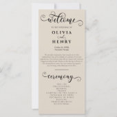 Elegant romantisch kalligrafie bruiloft programma (Voorkant)