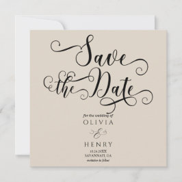 Elegant Romantisch Kalligrafie Schrift Save The Date