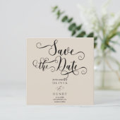 Elegant romantisch kalligrafie script save the date (Staand voorkant)