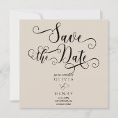 Elegant romantisch kalligrafie script save the date (Voorkant)