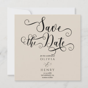 Elegant romantisch kalligrafie script save the date
