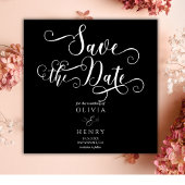Elegant Romantisch Kalligrafie Script Zwart Gotisc Save The Date