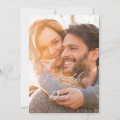 Elegant Romantisch Kleurenscript 1 Fotobruiloft Save The Date (Voorkant)