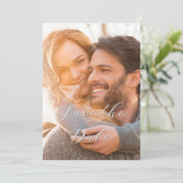 Elegant Romantisch Kleurenscript 1 Fotobruiloft Save The Date