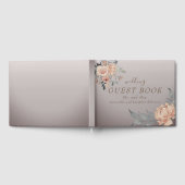 Elegant Romantisch Koraal Goud Script Bloemen brui Gastenboek (Volledig)