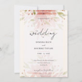 Elegant Romantisch Land Bloemen Terracotta Blush Kaart (Voorkant)