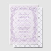 Elegant  romantisch lavendel Vrijgezellenfeest Vellum Uitnodigingen (Offset (Uitnodiging))