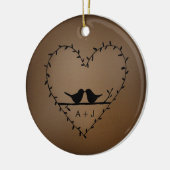 Elegant Romantisch Lovebird Paar Custom Christmas Keramisch Ornament (Links)