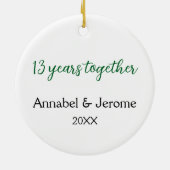 Elegant Romantisch Lovebird Paar Custom Christmas Keramisch Ornament (Achterkant)