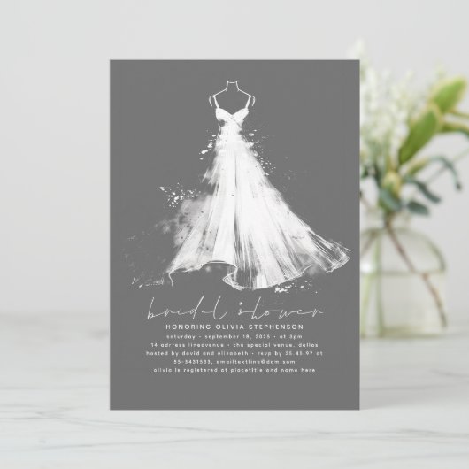 Elegant romantisch minimalistisch grijs Vrijgezell Kaart (Staand voorkant)