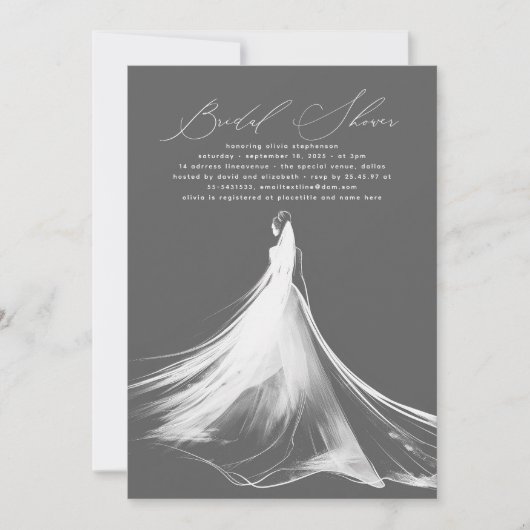 Elegant romantisch minimalistisch grijs Vrijgezell Kaart (Voorkant)