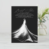 Elegant romantisch minimalistisch zwart Vrijgezell Kaart (Staand voorkant)