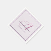 Elegant romantisch modern monogram servet (Hoek)