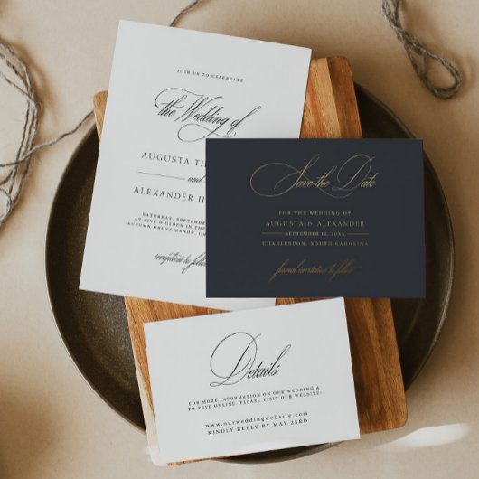 Elegant romantisch monogram classy bruiloft kaart