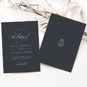 Elegant romantisch monogram classy bruiloft kaart
