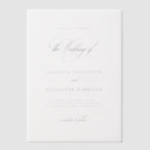 Elegant romantisch monogram classy bruiloft vellum uitnodigingen (Voorkant)