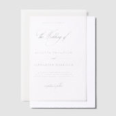 Elegant romantisch monogram classy bruiloft vellum uitnodigingen (Offset)