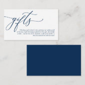Elegant Romantisch, Navy Blue, Een notitie over ge Informatiekaartje (Voorkant / Achterkant)