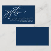 Elegant Romantisch, Navy Blue, Een notitie over ge Informatiekaartje (Voorkant / Achterkant)