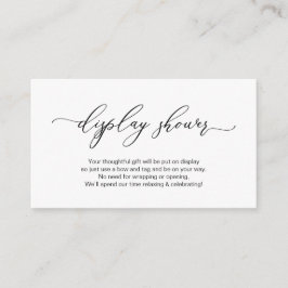 Elegant romantisch ontwerp, zwart, Display Shower Informatiekaartje