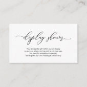 Elegant romantisch ontwerp, zwart, Display Shower Informatiekaartje (Voorkant)