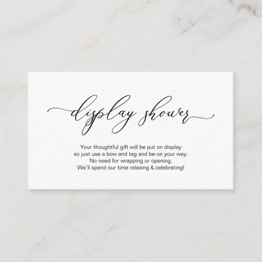 Elegant romantisch ontwerp, zwart, Display Shower Informatiekaartje (Voorkant)