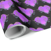 Elegant, Romantisch Paars Hart met Vlaanderen Cadeaupapier (Rol Hoek)