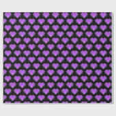 Elegant, Romantisch Paars Hart met Vlaanderen Cadeaupapier (Vlak)