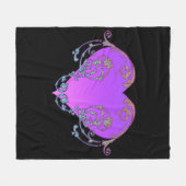 Elegant, Romantisch Paars Hart met Vlaanderen Fleece Deken (Voorkant (Horizontaal))