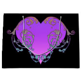 Elegant, Romantisch Paars Hart met Vlaanderen Groot Cadeauzakje (Voorkant)